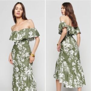 Reformation Baela Floral Midi Dress in Willow 2 NWT